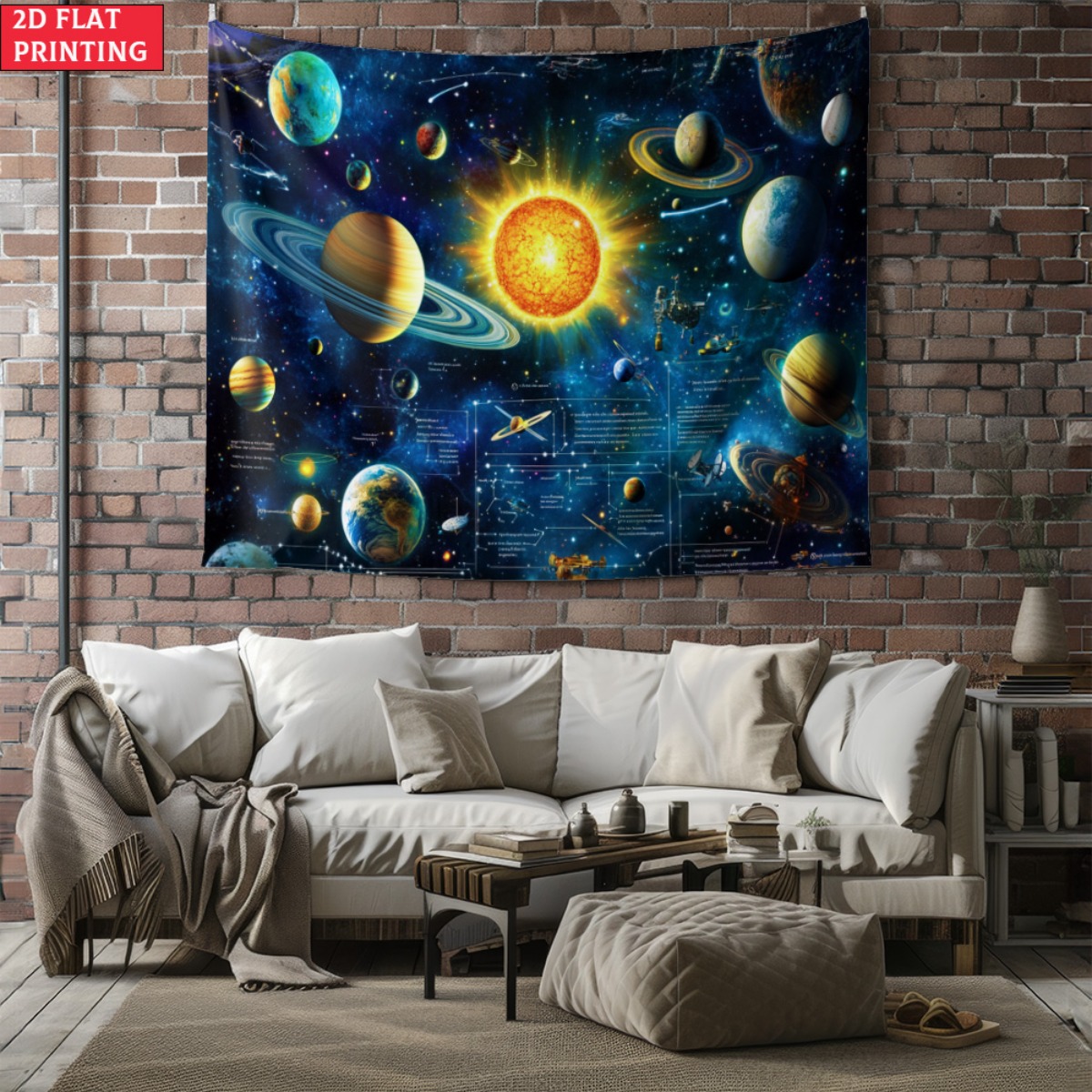 Kids Education System - unframed Solar system planet tapestry space