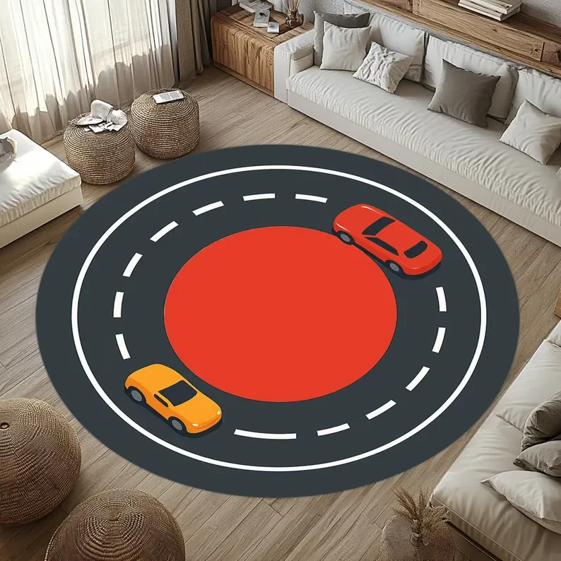 Kids Education Nursery - Kids Race Track Rug Round Toy