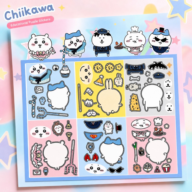 Kids Education Learn Tv - Anime Chiikawa Educational Puzzle Stickers Strong