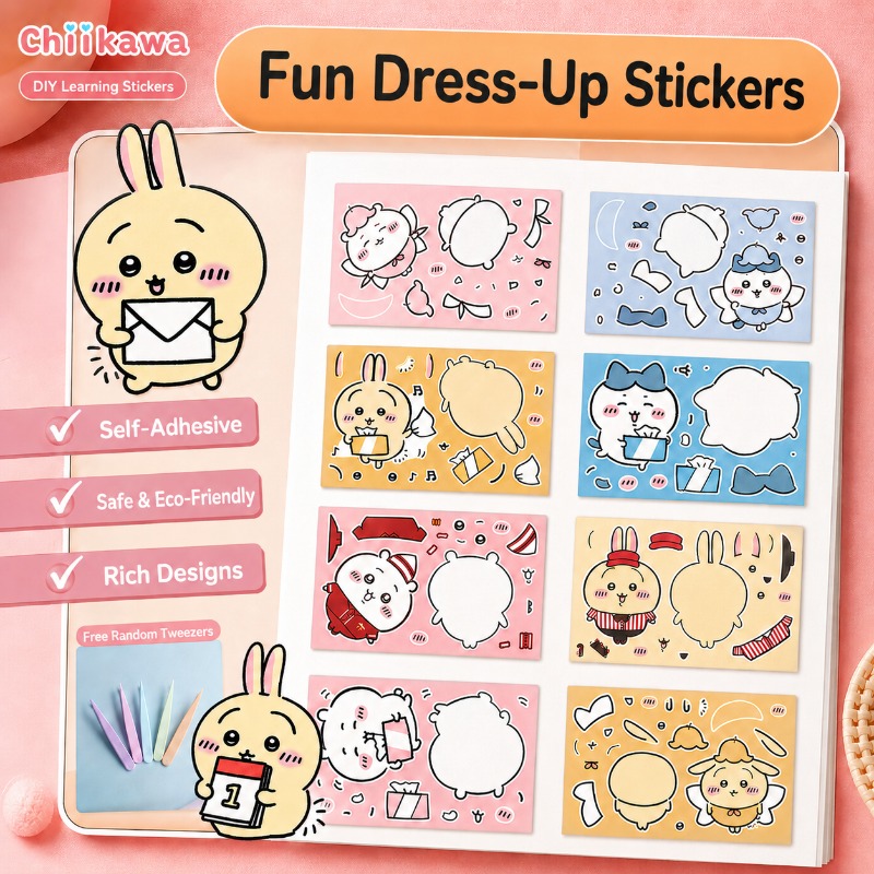 Kids Education Learn Tv - Kawaii Chiikawa Educational Puzzle Stickers Strong