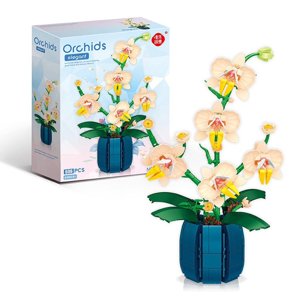 Orchid Kids Education - Bouquet Potted Orchid Building Block Set