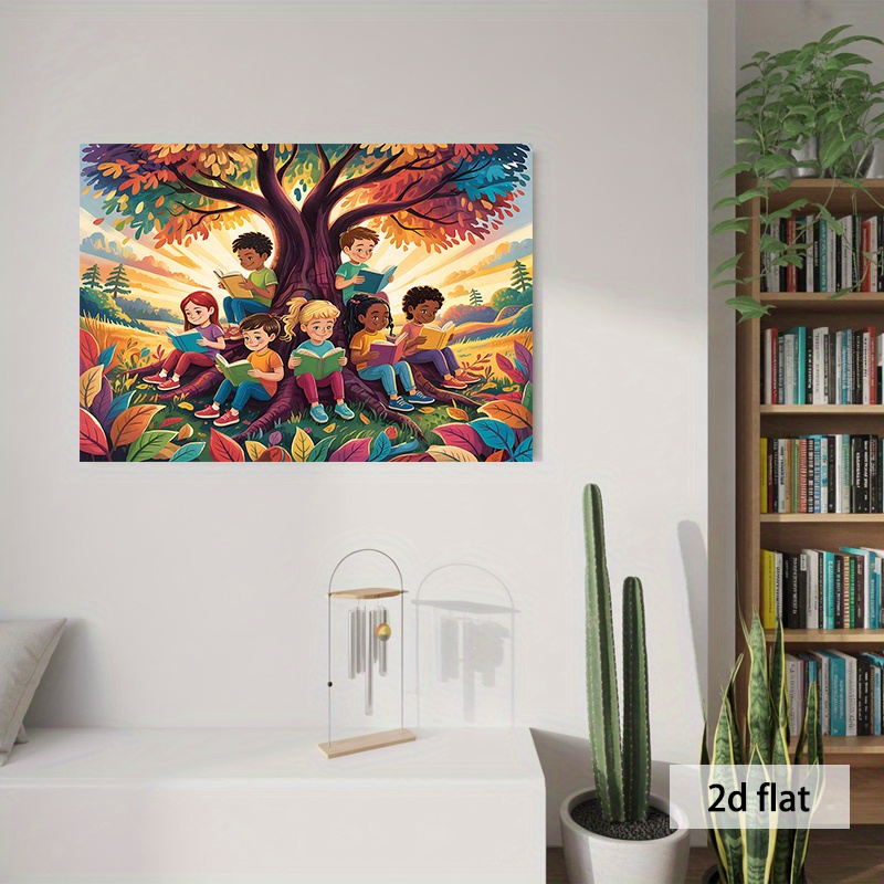 2D Flat,Kids Reading Under Col - Kids Education Nursery 评论和价格