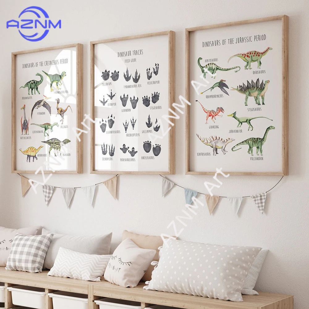 1/3PCS ，The cartoon dinosaur s - Kids Educational Posters 评论和价格