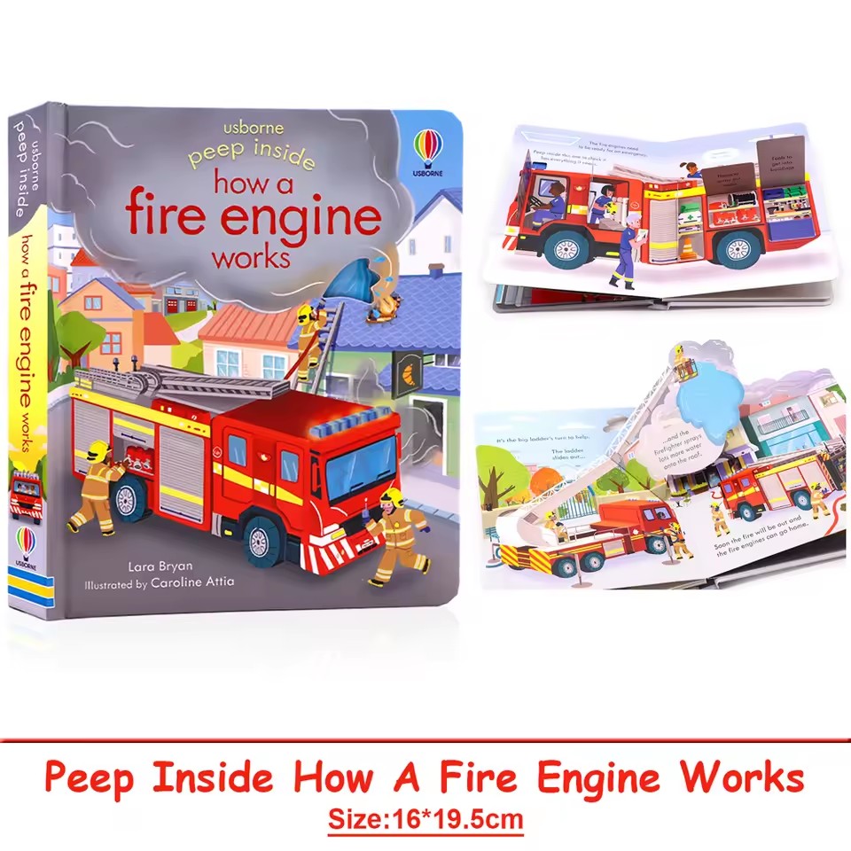 Usborne Peep Inside How A Fire - Kid Educational 评论和价格