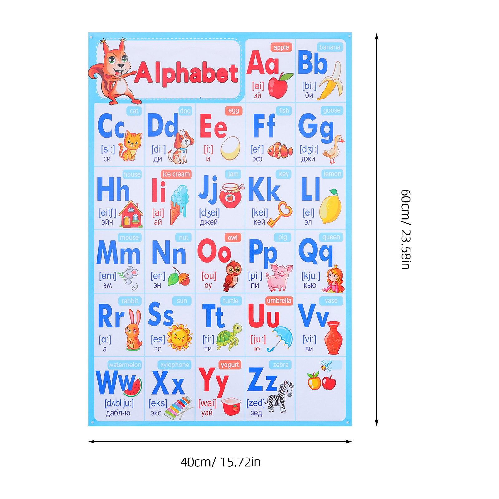 Alphabet Poster Chart Abc Pres - Kids Educational Posters 评论和价格