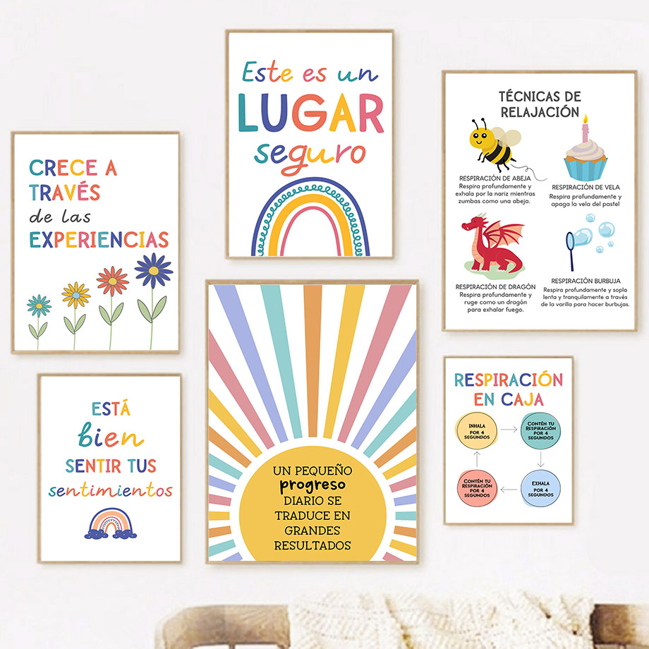 Spanish Education Motto Rainbo - Kids Educational Posters 评论和价格