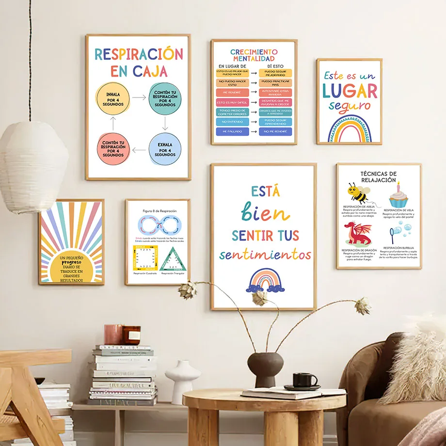 Spanish Education Motto Rainbo - Kids Educational Posters 评论和价格