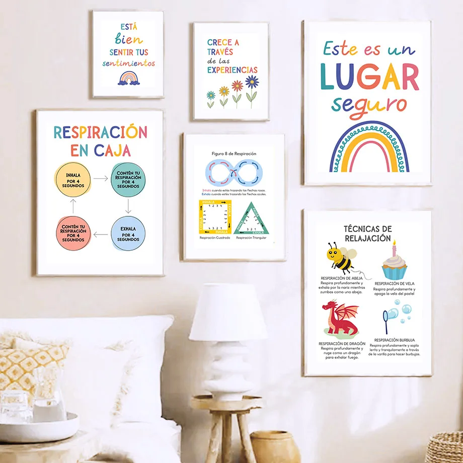 Spanish Education Motto Rainbo - Kids Educational Posters 评论和价格