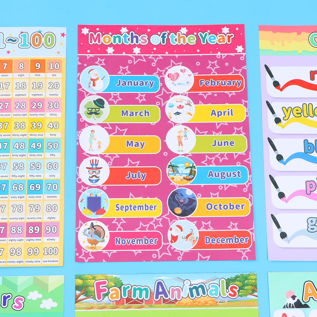 6 PCS Kid Animal Poster Kids P - Kids Educational Posters 评论和价格