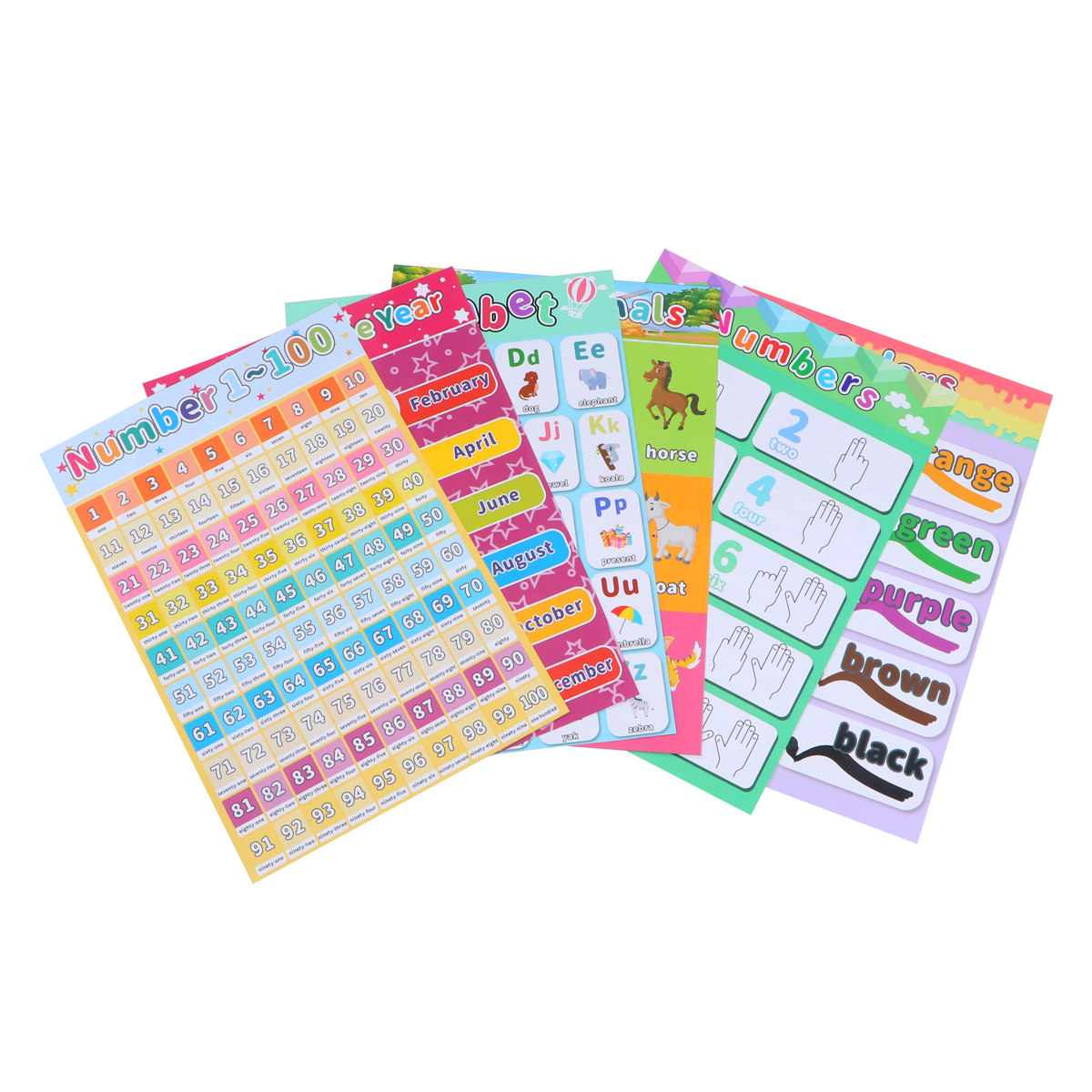6 PCS Kid Animal Poster Kids P - Kids Educational Posters 评论和价格
