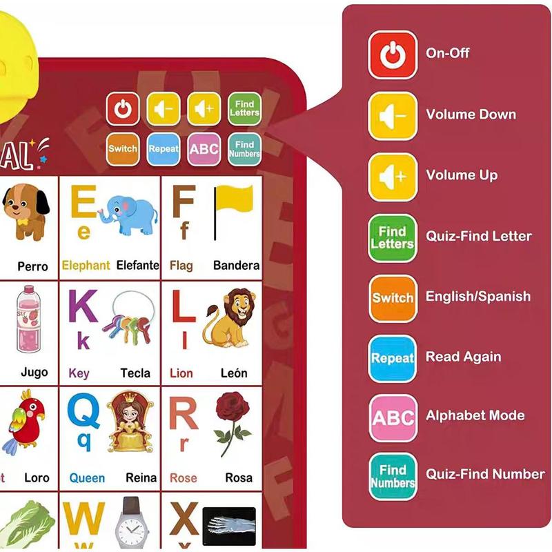 Kids' Bilingual English-Spanis - Kids Educational Posters 评论和价格