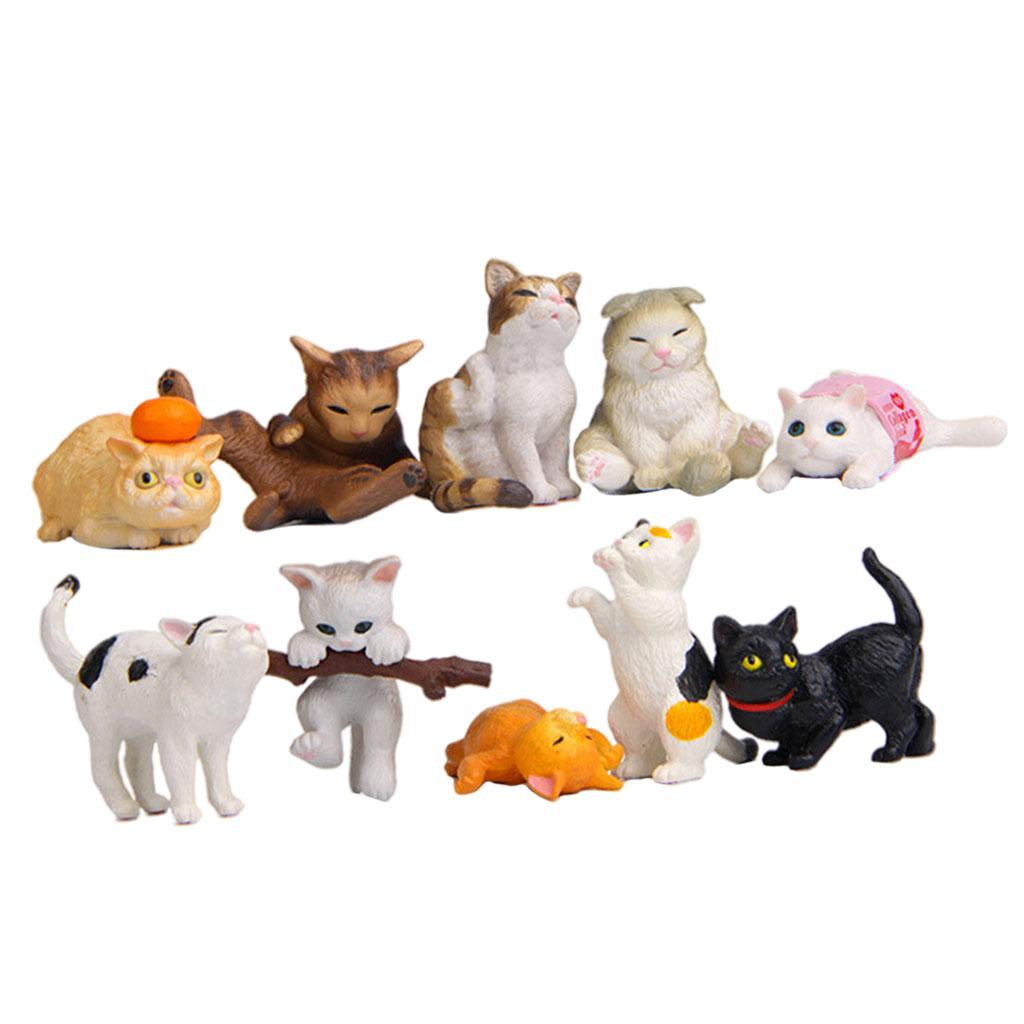 10 PCS PVC Cat Figures Statues - Kids Education Learn Tv 评论和价格