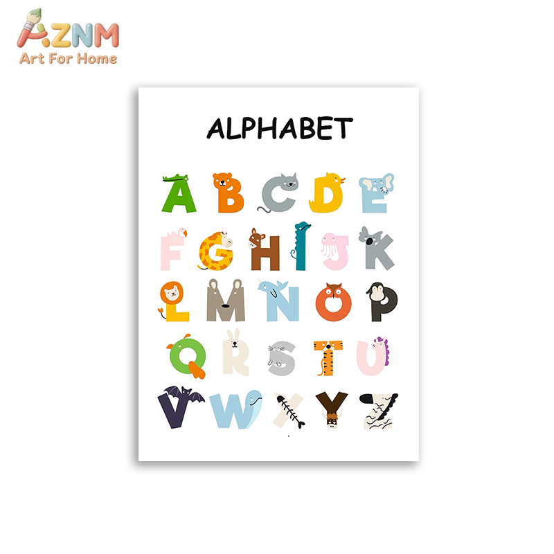 AZNM Educational Alphabet Numb - Kids Educational Posters 评论和价格