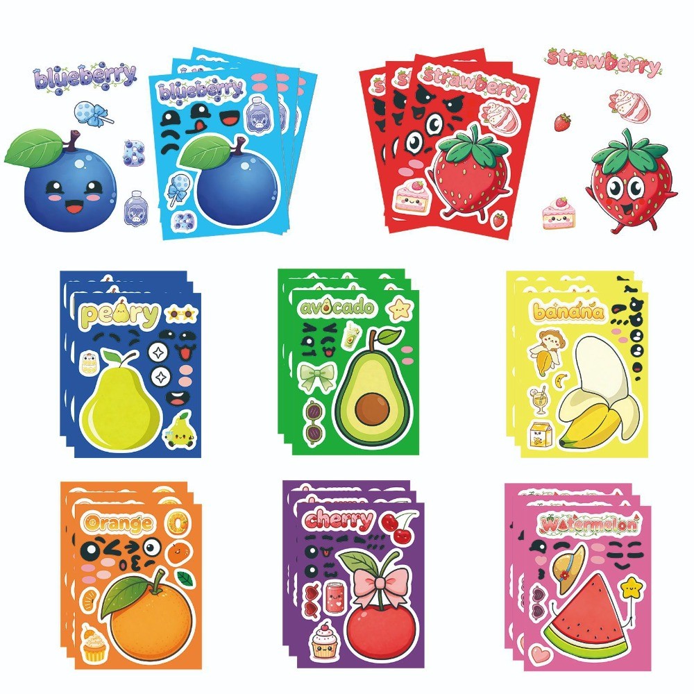 8 Sheets Make Face Cute Cartoo - Kids Education Store 评论和价格