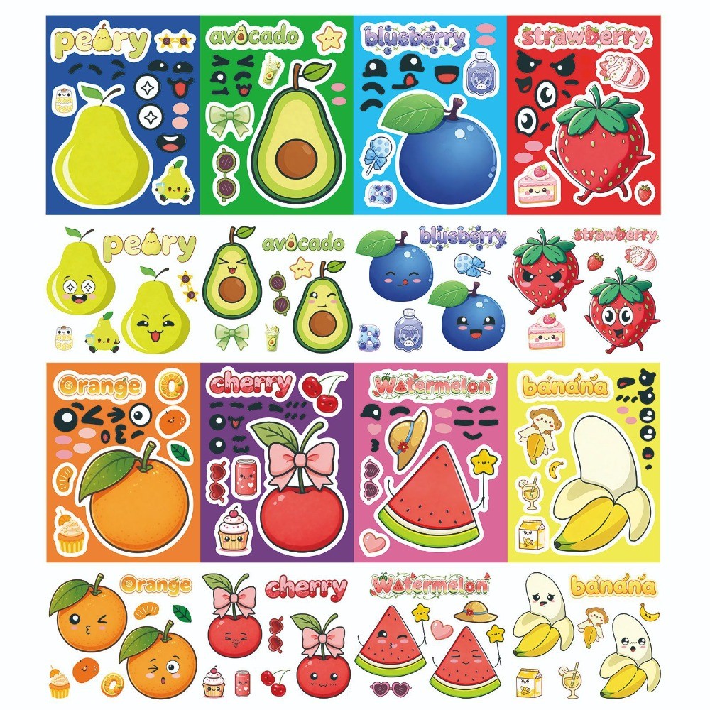 8 Sheets Make Face Cute Cartoo - Kids Education Store 评论和价格