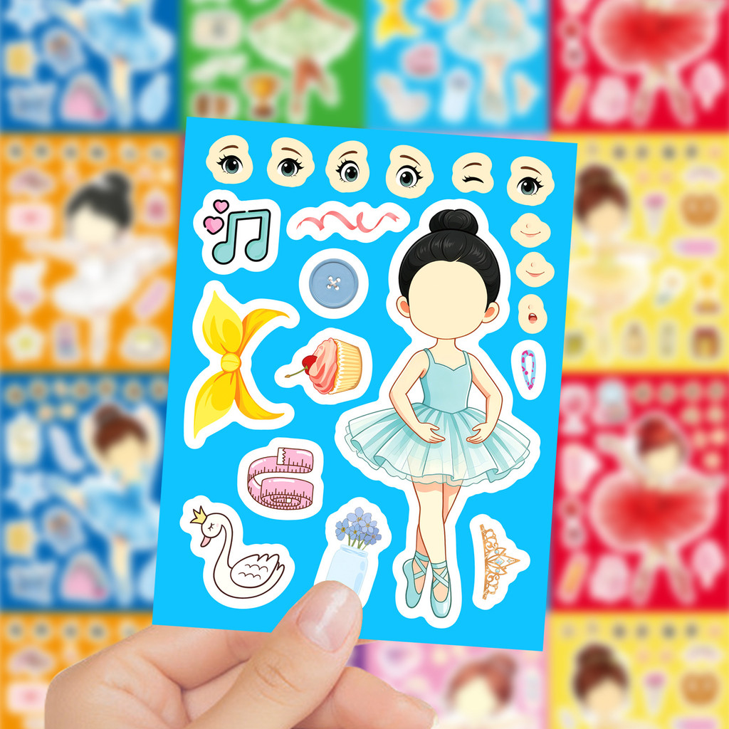 8Sheets Ballet Girl Make Face  - Kids Education Store 评论和价格