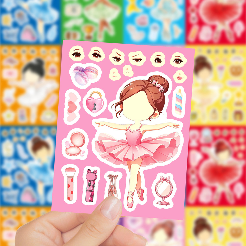 8Sheets Ballet Girl Make Face  - Kids Education Store 评论和价格