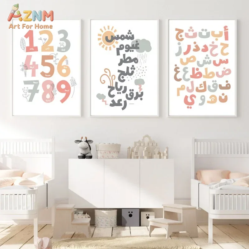 Arabic Wall Art English Alphan - Kids Educational Posters 评论和价格