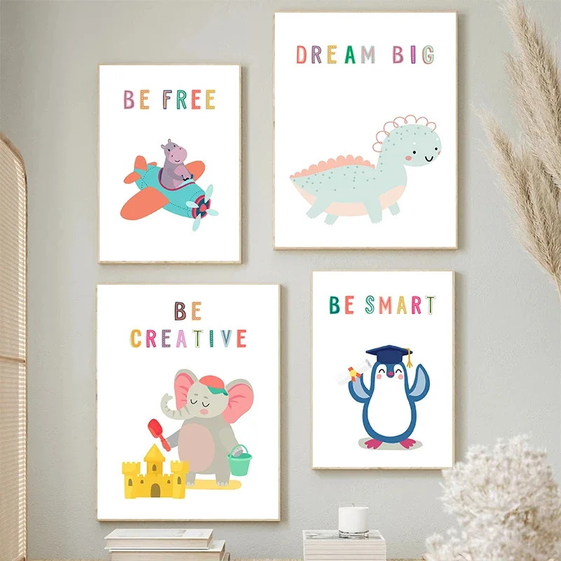 Canvas  Print Wall  Animals En - Kids Educational Posters 评论和价格