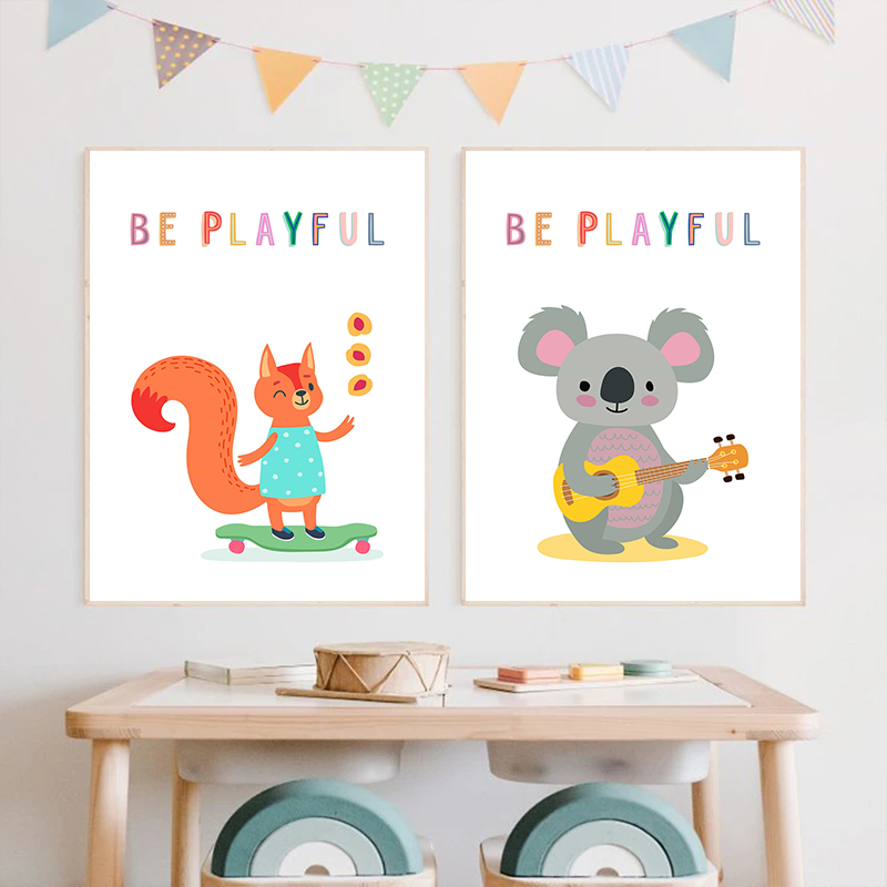 Canvas  Print Wall  Animals En - Kids Educational Posters 评论和价格
